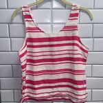 Lush Clothing Lush | Hot Pink & White Striped Sleeveless Cropped Blouse | Size Small Photo 1