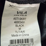 Vila Black Polka Dot Mini Skirt Size Medium Black Velvet Polka Dot Flirty Skirt Photo 7