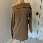 Marissa Webb Long Sleeve Off Shoulder Sweatshirt Dress Mocha Size L Photo 2