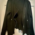 New York & Co. moto sweater / jacket - black - medium - peplum Photo 4