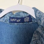 Krazy Kat Vintage Womens XXL Reversible Denim Jacket Lightweight Paisley Shacket Photo 4
