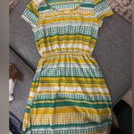 Addie Striped Green and Yellow Dress Photo 0