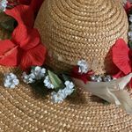 Floral Cottagecore straw hat wide brim Gold Photo 4