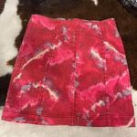 Free People Denim Mini Skirt Size 2 Back zip closure Tie Dye Pink Photo 1