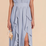Birdy Grey  Chiffon Dusty Blue Halter Maxi Dress Photo 0