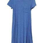 LuLaRoe  Stripe Blue High Low Boat Hem Small Dress Photo 1