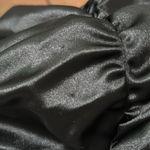 H&M  Satin Black Puff Long Sleeve Ruched Gathered Boatneck Party top Size S Photo 10