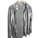 The Kooples  Faux Leather Button Up Blouse Size 2 Black Long Sleeve Photo 3