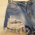 {M} Hidden Los Angeles Rainbow Sequins Pockets Jean Shorts Women's Blue Size M Photo 2