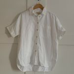 Madewell  Denim Short-Sleeve Shirt in Pure White, Size Medium Photo 6