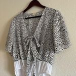 Altar'd State Black and White Print Polka Dot Body Suit Blouse Size Small Photo 0