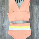 l*space L* Parker Top Portia Striped High Waist Bikini Bottom Set XS NWT Photo 5
