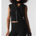 Alo Yoga Alo Cashmere Light Frosted Scarf Black Ivory Beige Colorblock Striped Wool Warm Photo 0