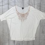 EXPRESS batwing beaded scoopneck short sleeve blouse sz medium Photo 0