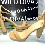 Wild Diva  Women’s Morris Open Toe Ankle Strap Chunky Block Nude Heels  8.5 Photo 0