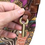 Fossil Vintage Graphic  Cotton Leather Boho Hippie Bag Photo 2