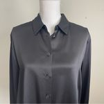 ZARA  | Black Satin Button Down Blouse Sz M Photo 1