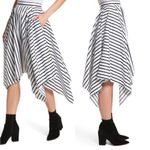 Adam Lippes Stripe Asymmetrical A-line Handkerchief Hem Midi Black Skirt sz 6 Photo 5