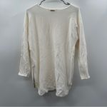 Michael Kors Off White Cream Knit Shark Bite 3/4 Sleeve Pullover Sweater Sz M Size M Photo 5