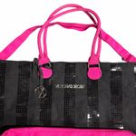 Victoria's Secret  Weekender Tote Bag Black and Pink Sequins Photo 1