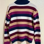 st. john's bay  Striped Turtleneck Sweater with Side Buttons Photo 1