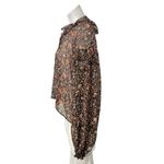 Mango MNG Women's Multicolor Ruffle Long Sleeve Button Down Sheer Blouse Top 4 Photo 2