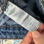 Democracy  Blue Embroidered Denim Skirt Womens 14 Jean Boho Coastal Cowboy Floral Photo 9