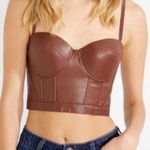 Charlotte Russe FAUX LEATHER CORSET CROP TOP Photo 0