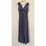 Anthropologie Tallulah Wide-Leg Jumpsuit 4 Petite Navy Blue Polka Dot Romper Photo 5