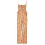 Saylor  Laken‎ Orange and White Jumpsuit with Tie-Front Detail Size S Photo 3
