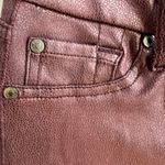 7 For All Mankind  Merlot Burgundy Faux Leather Knee Seam Coated Jeans Size 27 Photo 6