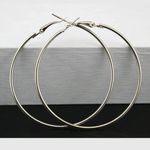 Silver 70MM Big Circle Hoop Earrings Photo 0