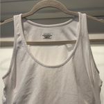 Athleta  Ruched Side Rib Knit Tank Top White Size L Photo 1