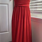 Heart and Hips Hearts & Hips Terracotta Jersey Stretch Rusched Bandeau Strapless Maxi Dress Photo 0