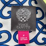 Vince Camuto  White/Blue Neon Filigree Sleeveless Shift Dress Size 4 Photo 8