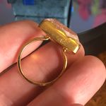 Handcrafted 18kt 925 vermeil strawberry quartz ring 8.5 Gold Photo 6