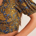 Boden Paisley Cropped Twist Detail Top Size 4 Photo 2