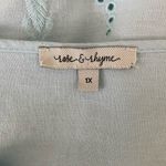 Rose & Rhyme Women Top 1X Light Blue Eyelet Embroidered Linen Blend Boho Cottage Photo 1