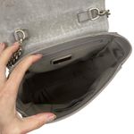 Furla Ginevra Leather Mini Crossbody Bag Sabbia Beige Gray Gold Chain Photo 11