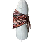 Rue 21 Y2K Brown Crop Bandana Paisley Tie Top Festival Boho Coachella Large Photo 1