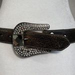 Nocona Western Women's Rhinestone Buckle Leather Brown Belt Size Small Photo 0