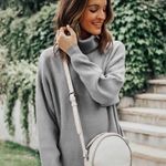 Free People softly knit tunic grey softly structured oversized tunic sweater Photo 3