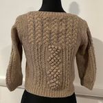 American Eagle  Outfitters cropped cable knit cardigan in a brown or taupe color Photo 3