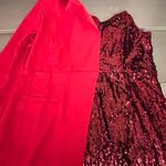Women's Tuxedo One Shoulder Sequins Dress Size XL Red Photo 3