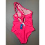 Cupshe NWT  One Shoulder Cutout Swimsuit Pink Twist Front One Piece Lined M Photo 10