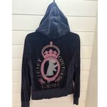 Juicy Couture Vintage  Forever Velour Full Zip Hoodie Crown Logo Blue Womens‎ XL Photo 1