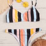 Romwe Striped Hipster Bikini Photo 0