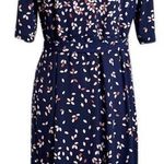 Motherhood  Blue Sheath Midi Dress V-Neck Short Sleeve Size L Photo 1