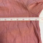 Madison Loose Fit Gauzy‎ 3/4 Sleeve Crochet Floral Pleated Neckline Pink Top S Photo 7