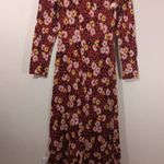 The Kooples RTR XL Red Black Yellow Floral Print Sweater Mock Maxi Long Dress Photo 2